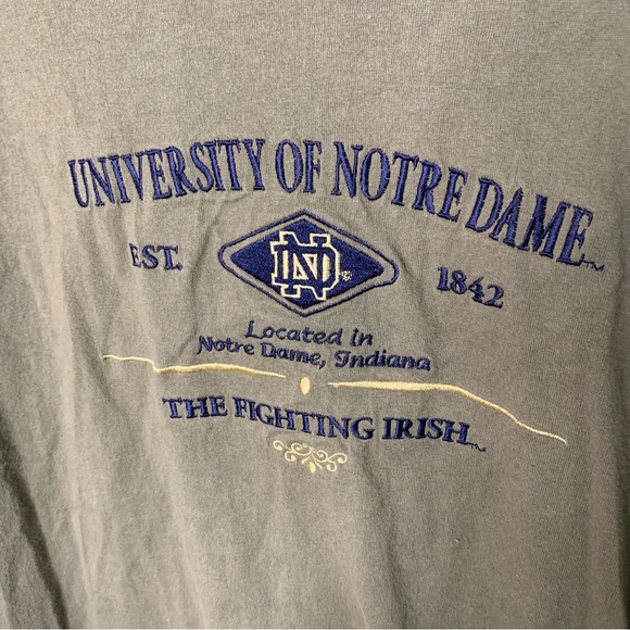 Vintage Crable Sportswear University of Notre Dame Embroidered T-Shirt - Picture 4 of 11